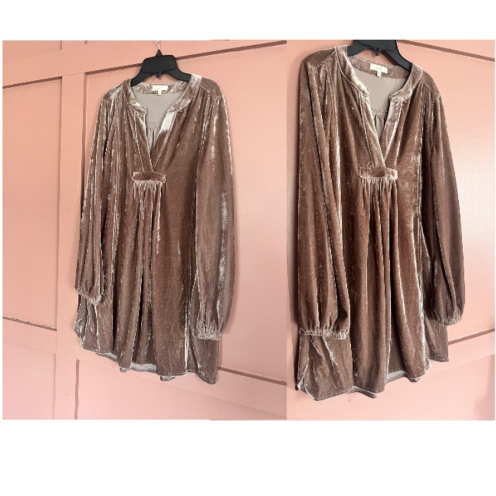 Easel Velvet Brown Dress